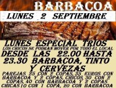 LUNES ESPECIAL TRIOS CON BARBACOA