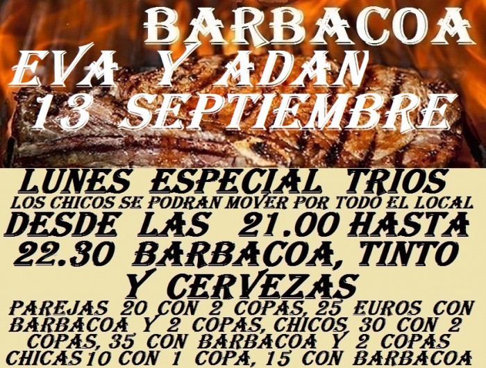 LUNES ESPECIAL TRIOS CON BARBACOA