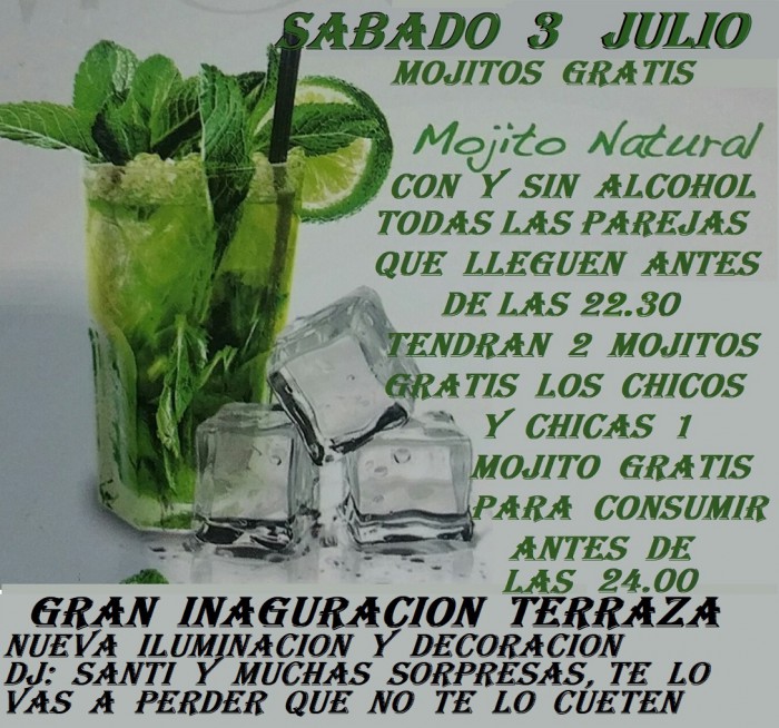 1ª NOCHE MOJITO VERANO 2021 INAGURACION DE TERRAZA