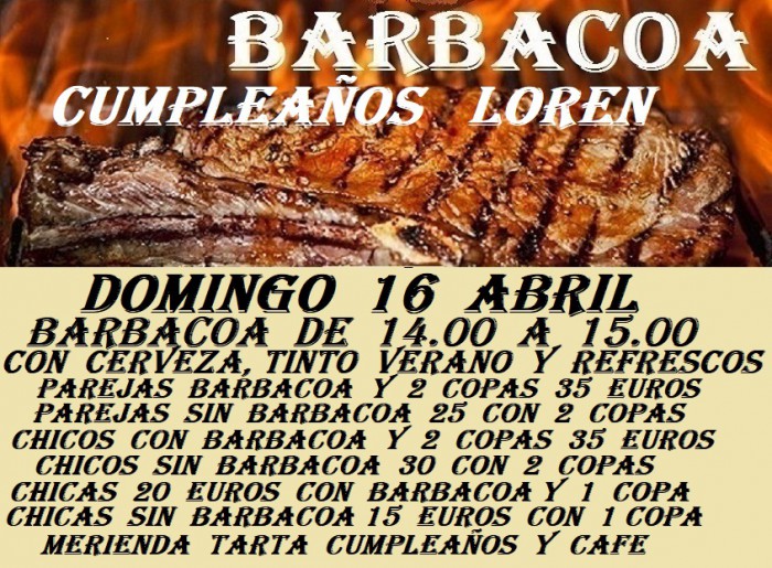 BARBACOA CUMPLEAÑOS LOREN