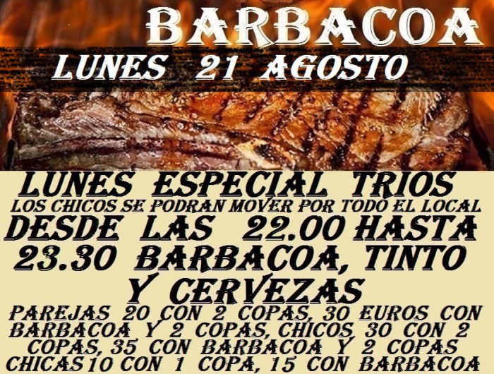 LUNES ESPECIAL TRIOS CON BARBACOA