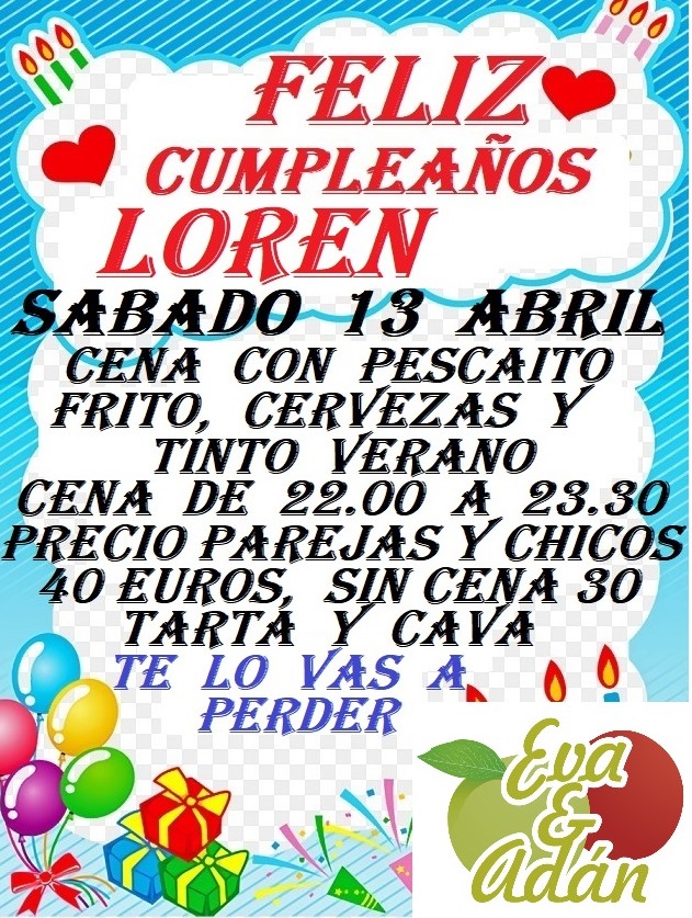 CENA Y CUMPLE DE LOREN