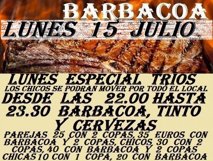LUNES ESPECIAL TRIOS CON BARBACOA