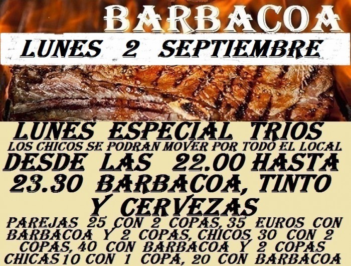 LUNES ESPECIAL TRIOS CON BARBACOA