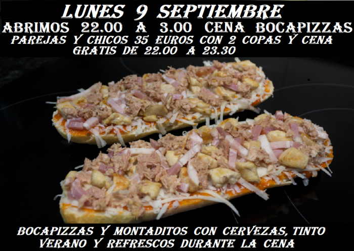 LUNES ESPECIAL TRIOS CON BOCAPIZZAS Y MONTADITOS